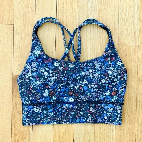 Lululemon Energy Longline Bra Medium Support B-D Size 4 in Flower Burst Multi - Picture 1 of 8